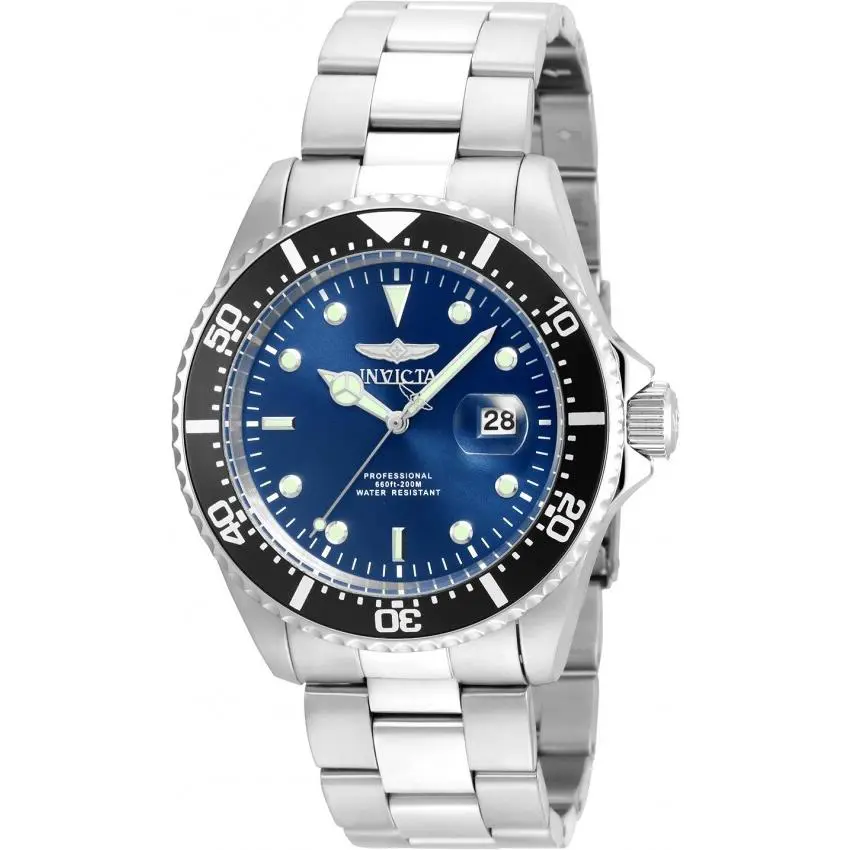 Invicta 22054 Men`s Pro Diver Quartz 43mm Blue Dial Stainless Steel Watch