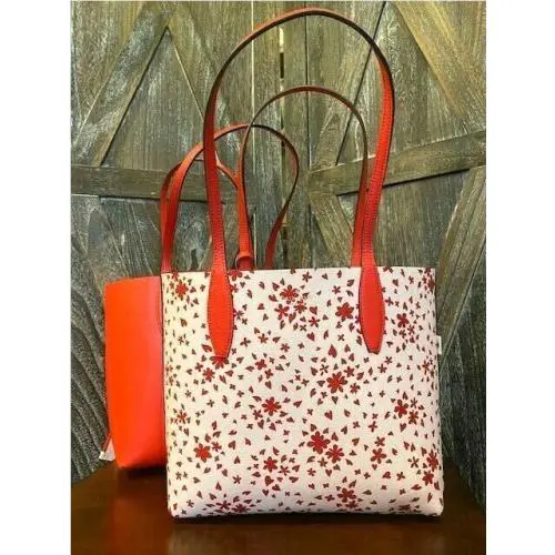 Kate Spade Love Shack Small Reversible Tote Lobster Pouch - Red Pink Hearts