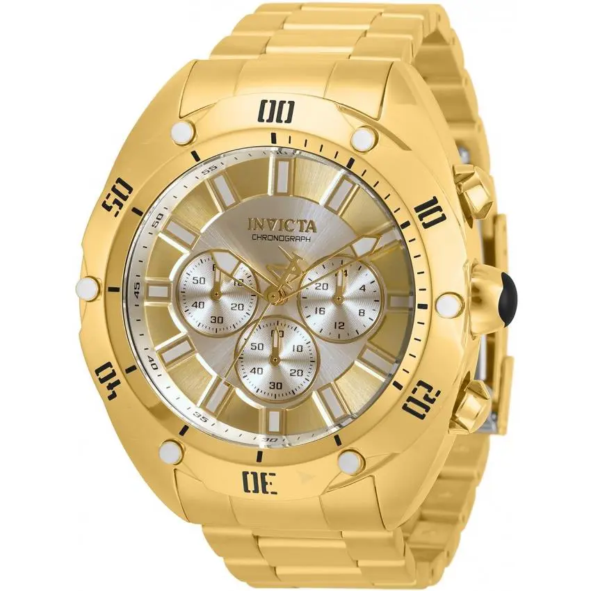 Invicta Men`s 33739 Venom Quartz Chronograph Silver Gold Dial Stainless Watch