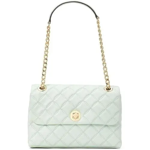 Kate Spade Natalia Medium Chain Flap Quilted Leather Shoulder Bag Crystal Blue