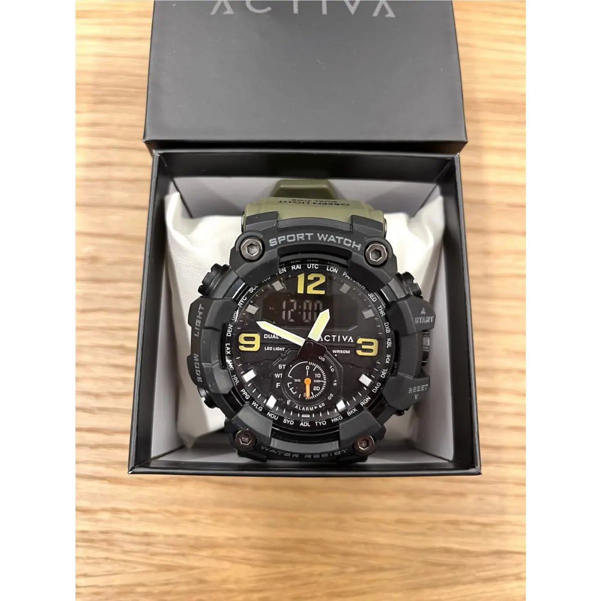 Invicta Activa X Blackops Chronotrek Men`s 56mm Digital Watch Army Green ACW1637-002 - Dial: Black, Band: Green, Bezel: Black