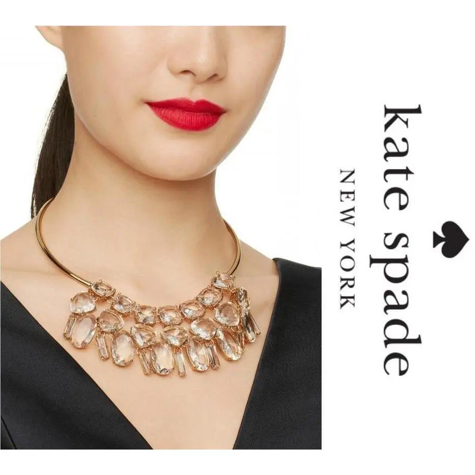 Kate Spade New York Metallic Vegas Jewels Statement Collar Necklace Cle