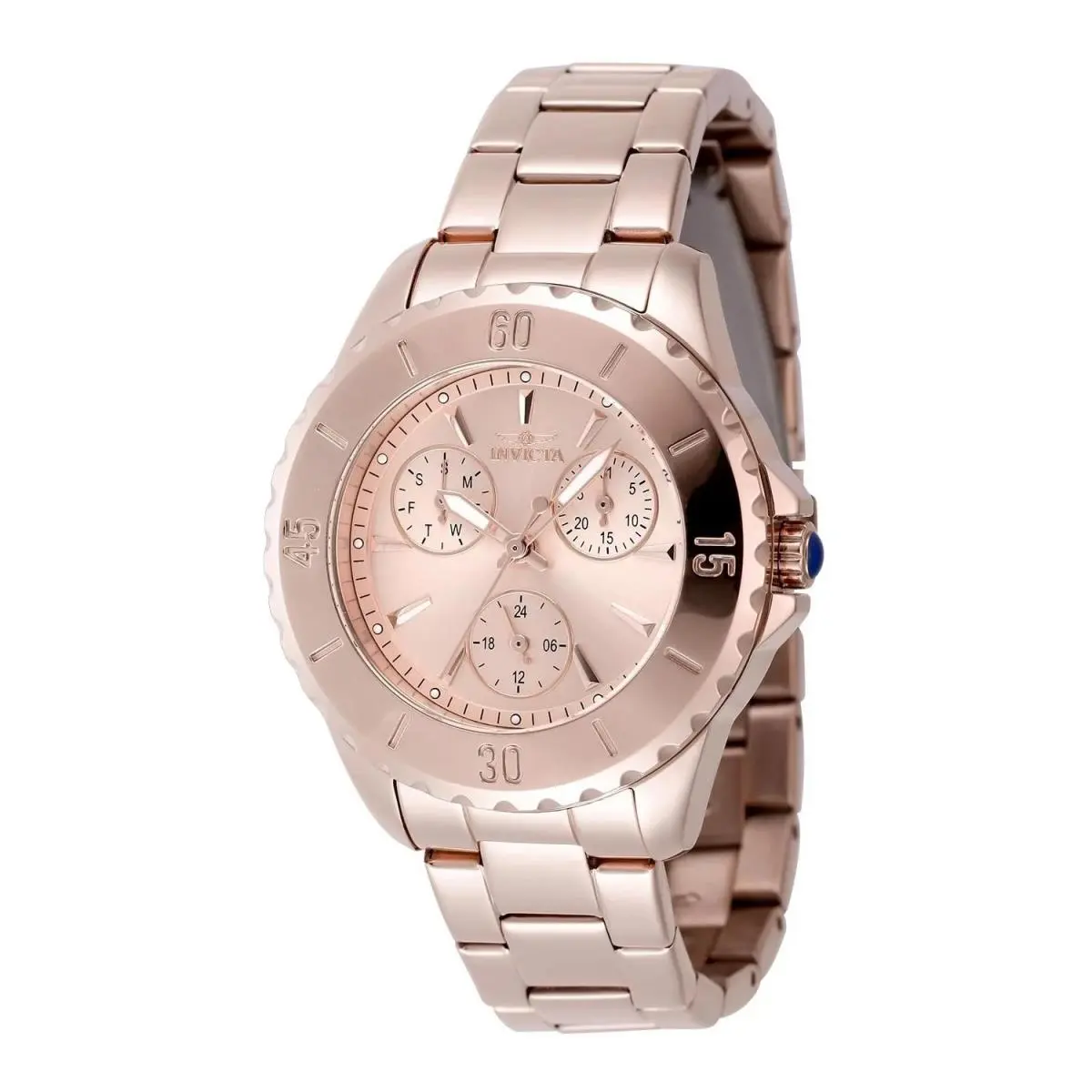 Invicta 48403 Quartz Watch Rose Gold Dial Stainless Steel 38mm Lady - Dial: Rose Gold, Band: Rose Gold
