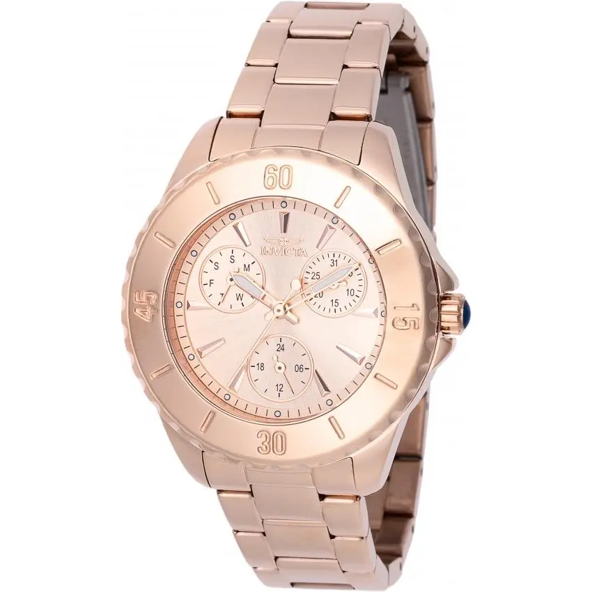 Angel Gmt Quartz Rose Gold Dial Ladies Watch 48403 by Invicta