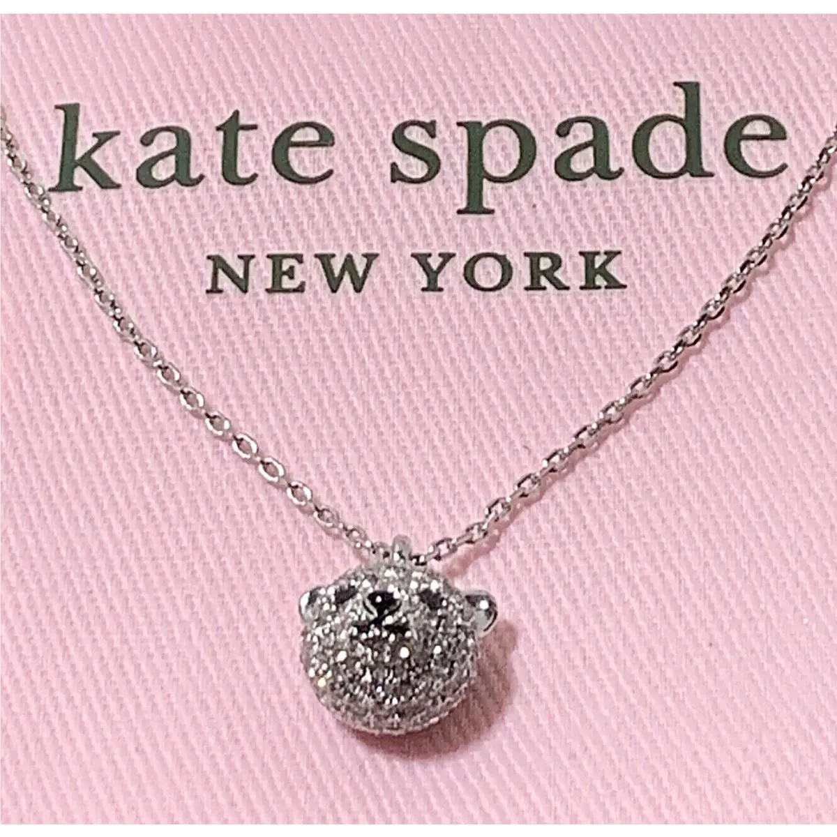 Kate Spade Arctic Friends Polar Pave Mini Pendant Necklace K5767 New