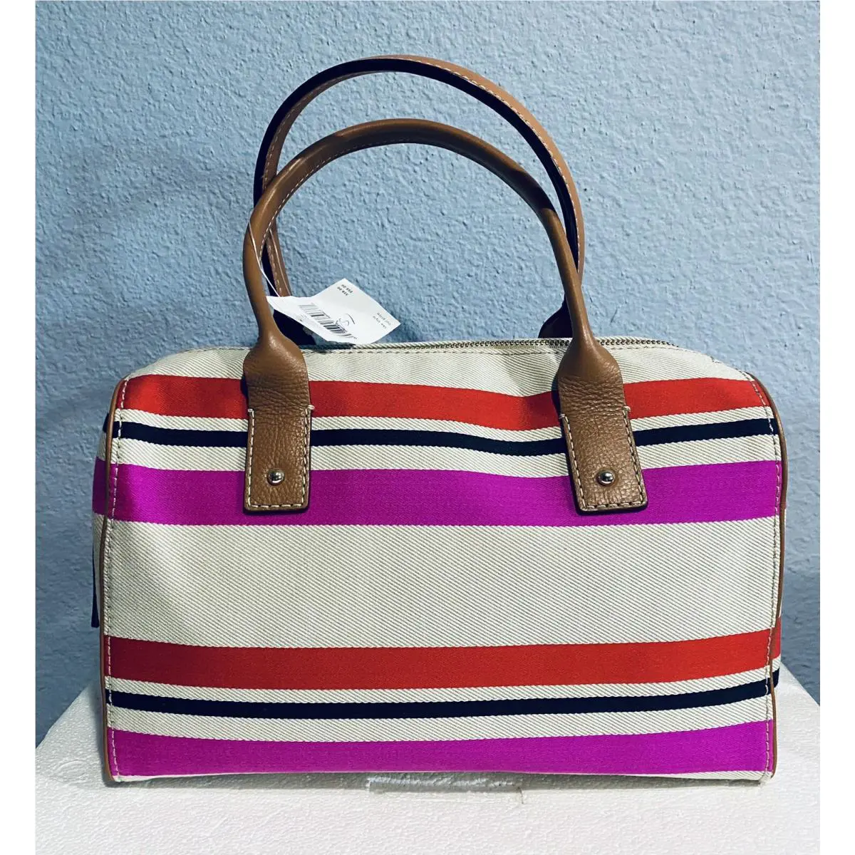 Kate Spade Kaleigh Oak Island Striped Tote Handbag Purse Canvas Read Desc
