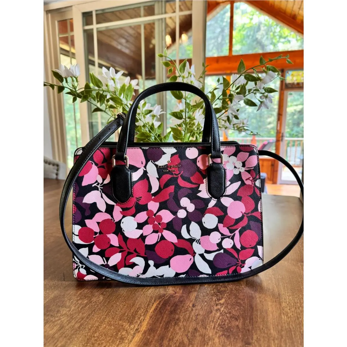 New Kate Spade Laurel Way Reese Satchel Saffiano Leather - Floral