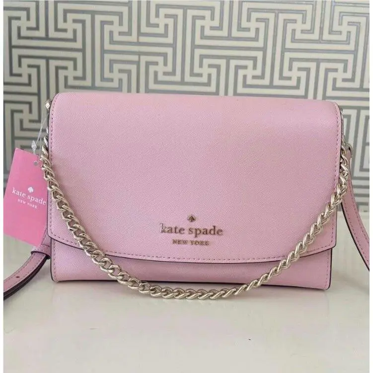 Kate Spade Carson Convertible Saffiano Leather Crossbody in Chalk Pink