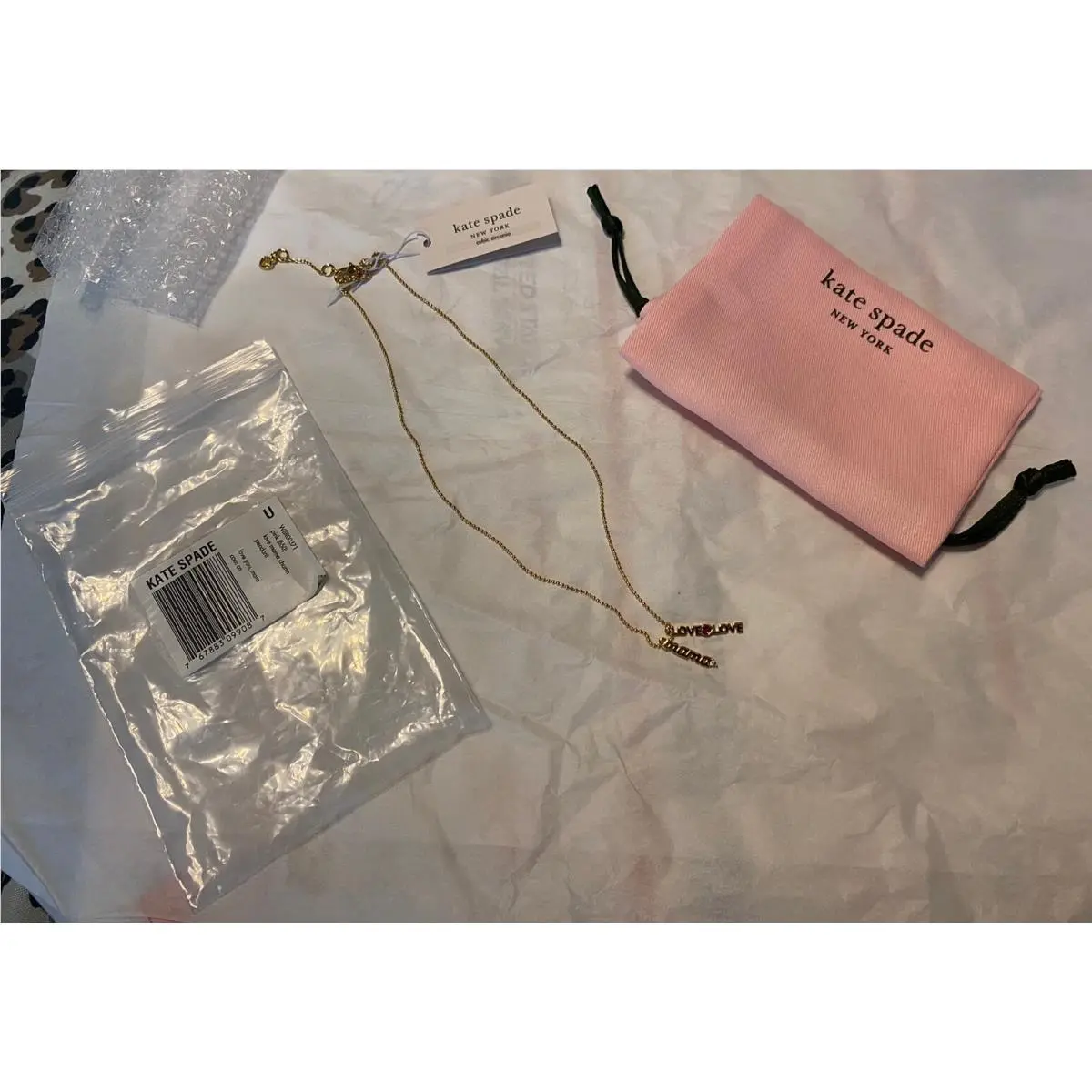Kate Spade New York Love Mama Charm Necklace Gold-tone Nwtgs