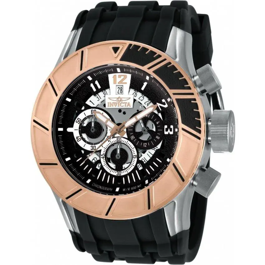 Invicta Men`s 14024 Pro Diver Chronograph Black Textured Dial Black