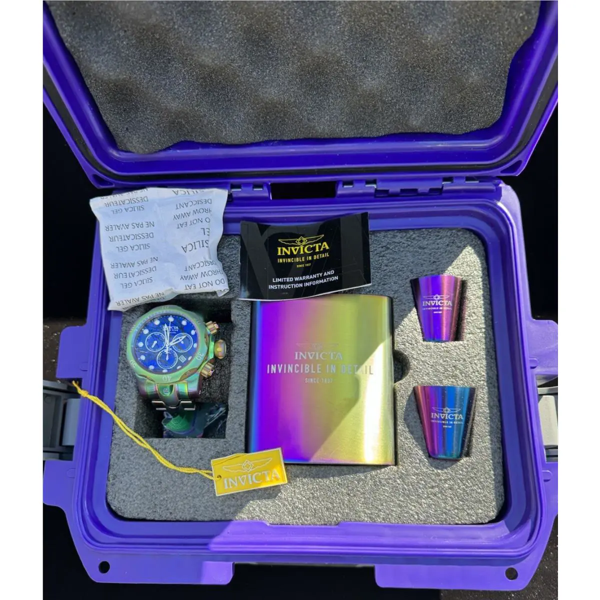 Invicta 26334 Men`s Grand Diver Auto Abalone Purple Dial Iridescent Watch Set