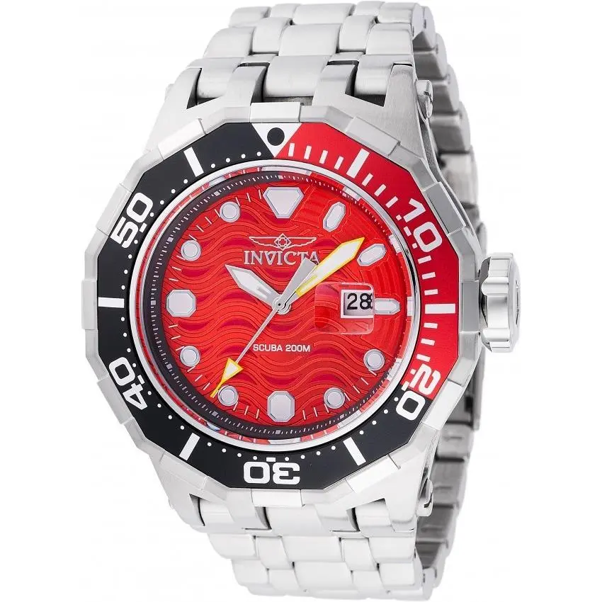 Pro Diver Wave Men`s Quartz Watch 52mm SS Coke Bezel 47845 by Invicta