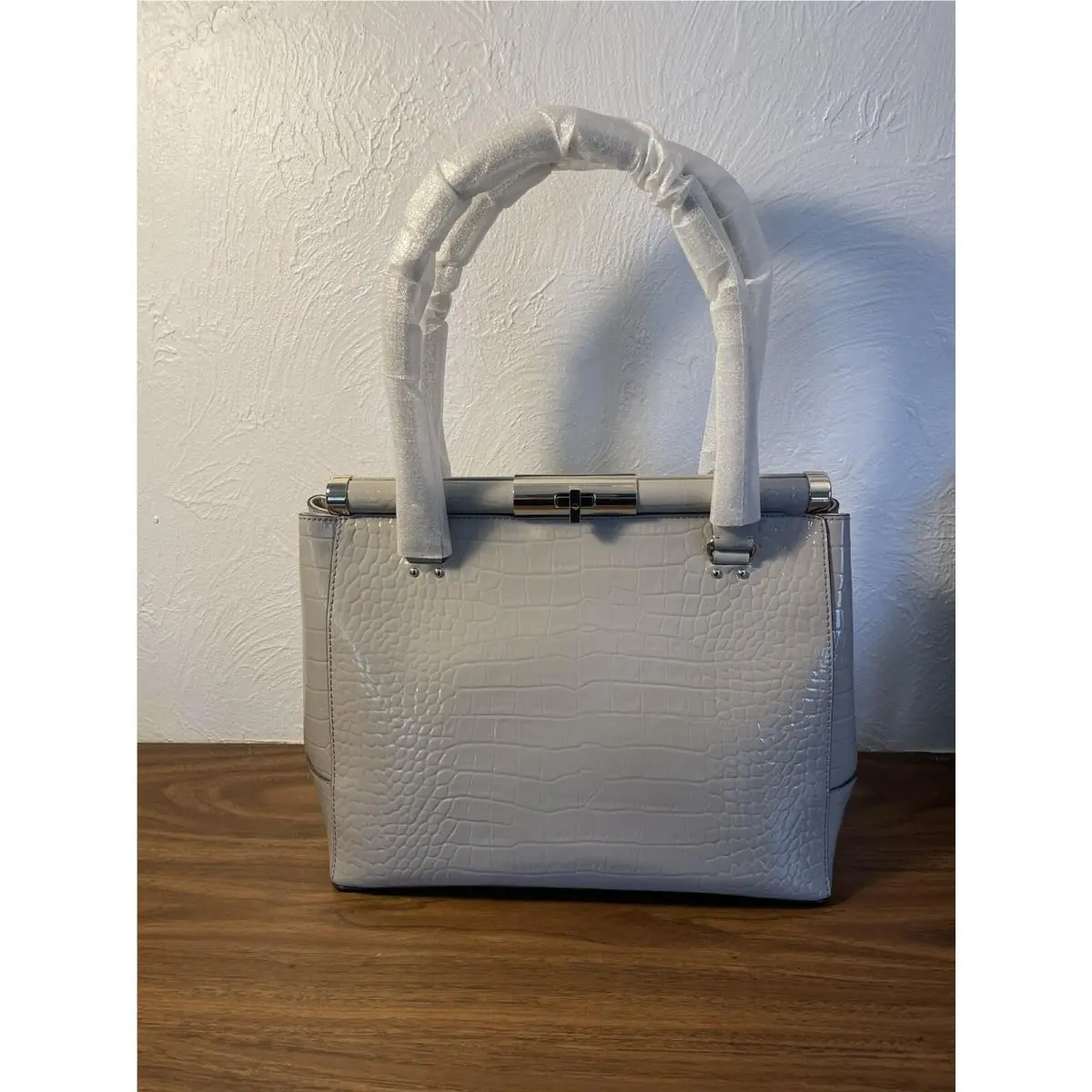 Kate Spade Knightsbridge Constance Large Patent Satchel Purse Soft Taupe