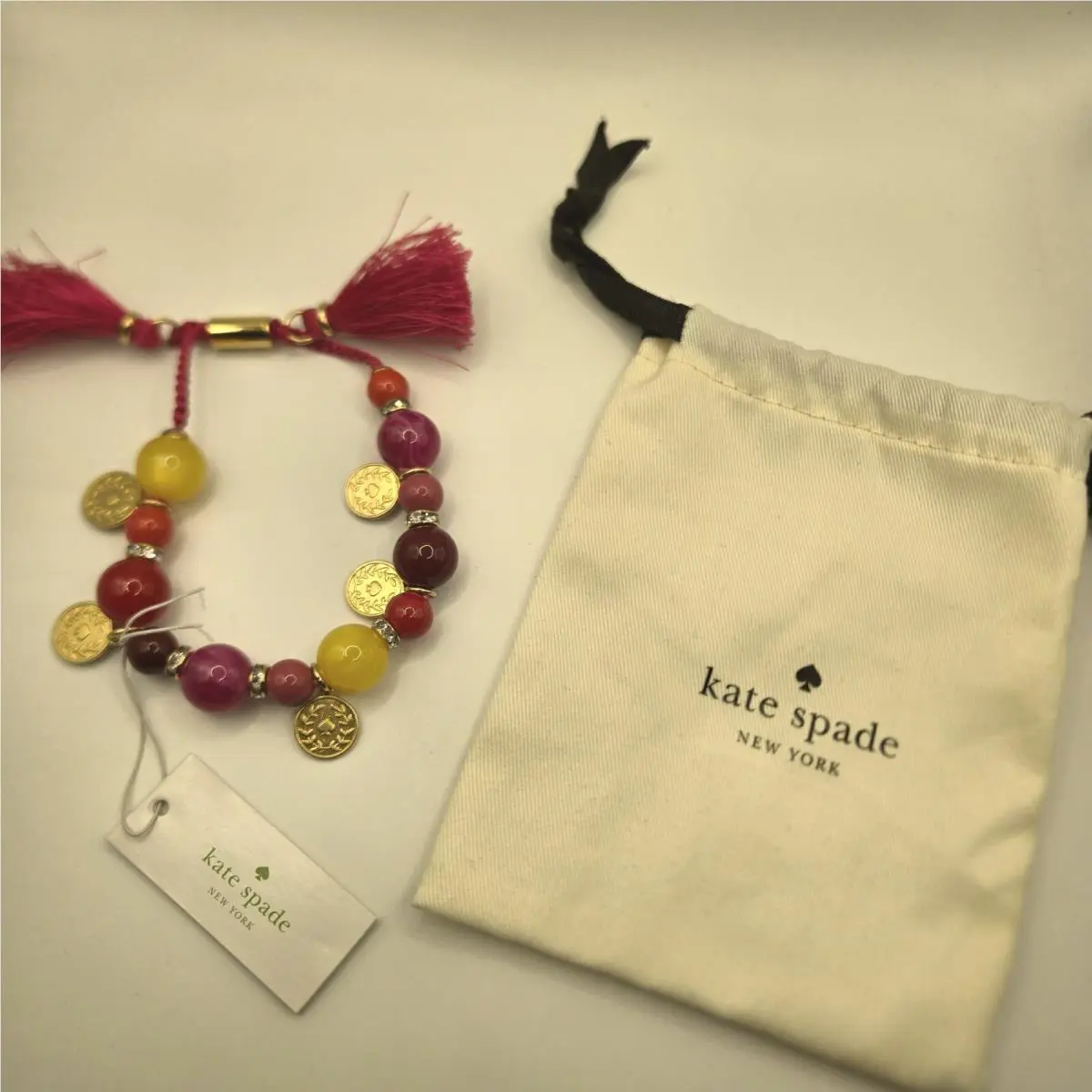 Kate Spade Pretty Poms Multi Tassel Bracelet Pink