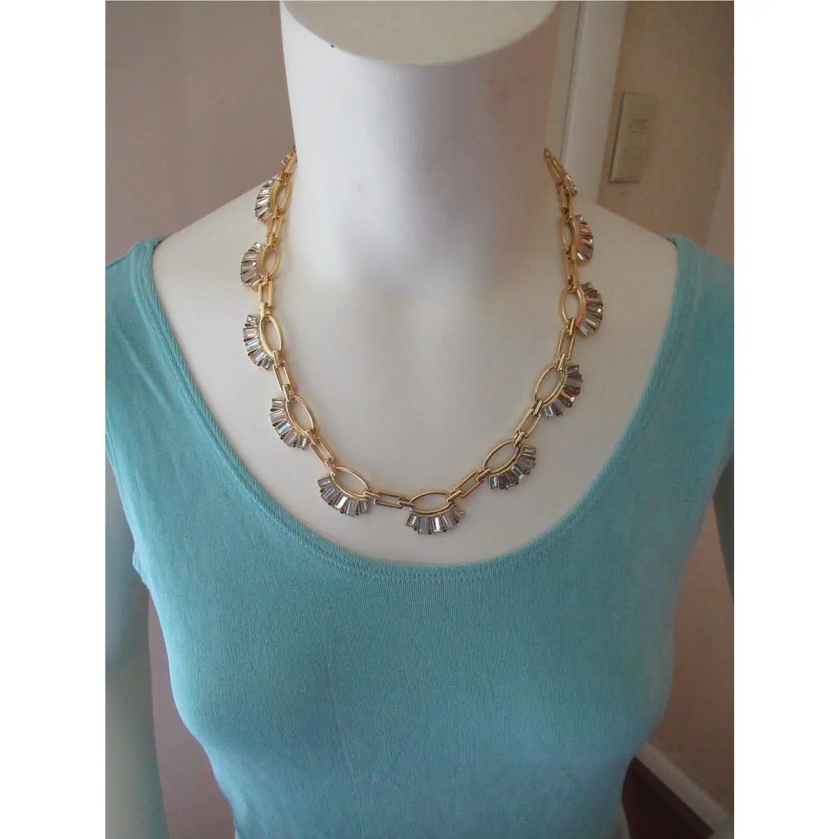 Kate Spade Very Pretty Clink of Ice Baguette Necklace - Gold Tone