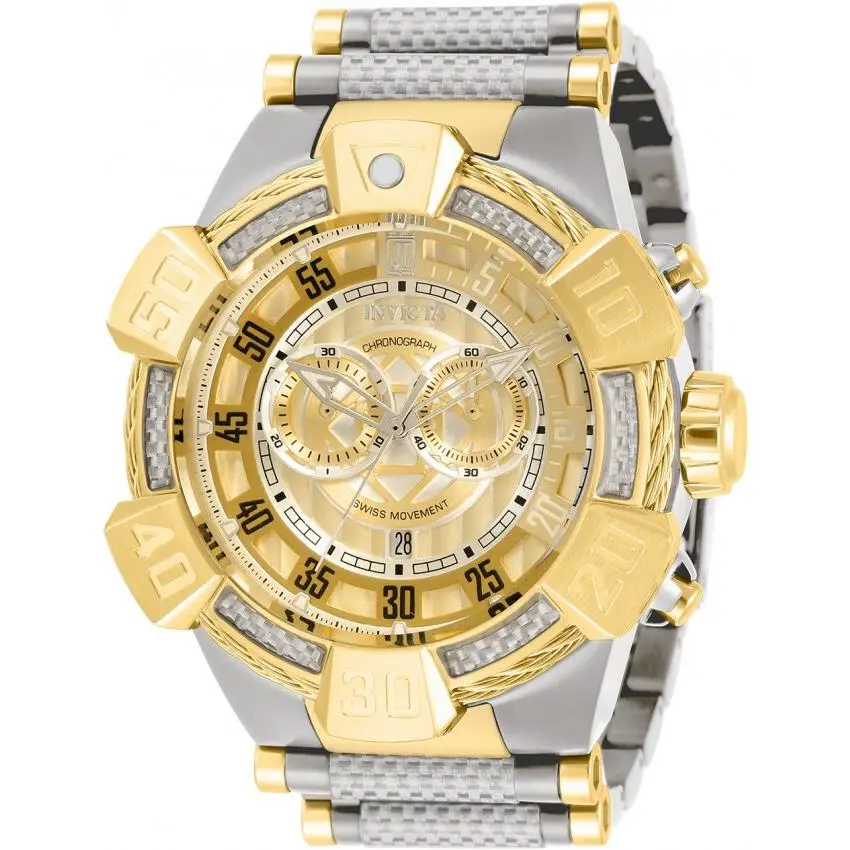 Invicta Mens 52mm Jason Taylor Carbon Fiber Swiss Quartz Chronograph Watch 32836 - Quartz