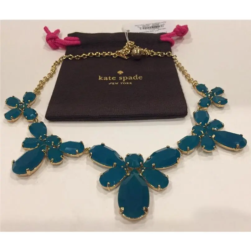 Kate Spade Garden Path Turquoise Flower Necklace