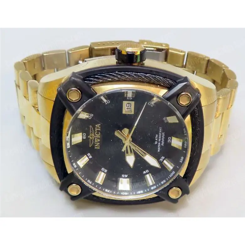 Invicta Bolt Men`s Watch - 50mm Gold 31351 Analog Scratch - Water Resistant