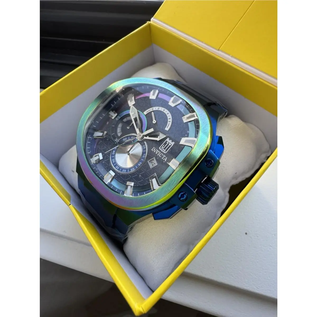 Invicta JT Jason Taylor Men`s Blue/iridescent Watch 52mm Limited to 999 - Dial: Blue, Band: Blue, Bezel: Multicolor