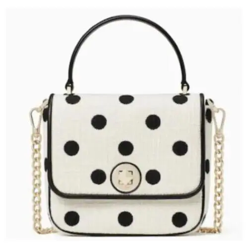 Kate Spade Natalia Square Embroidered Polka Dot Crossbody Handbag