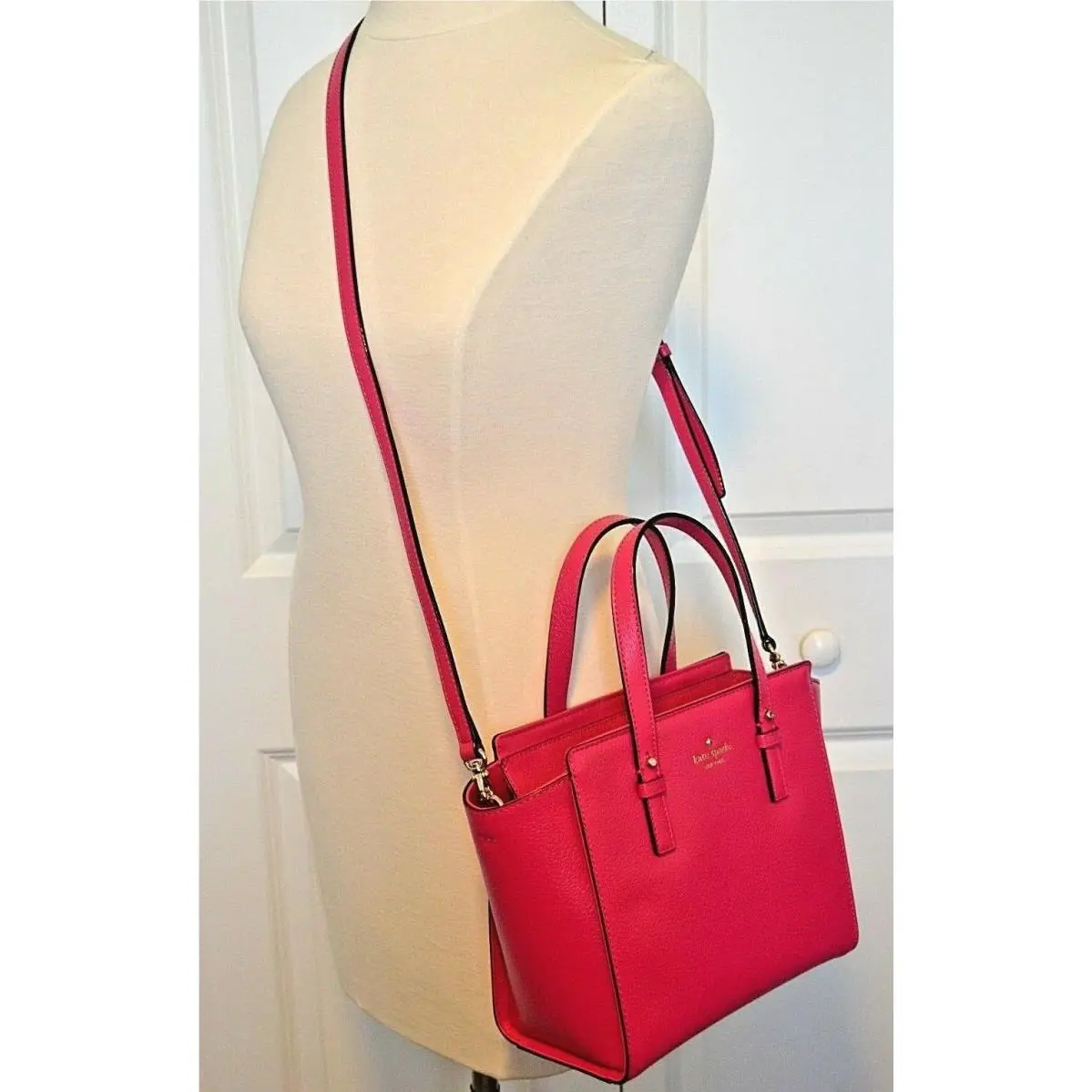 Kate Spade Purse Pink Leather Crossbody Shoulder Bag Grand St Hayden Satchel New