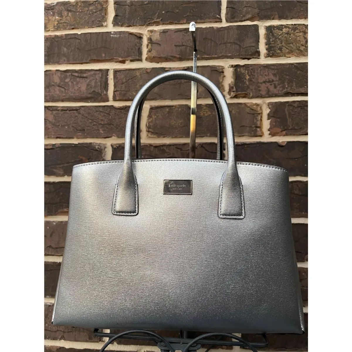 Kate Spade Serena Satchel Silver Leather