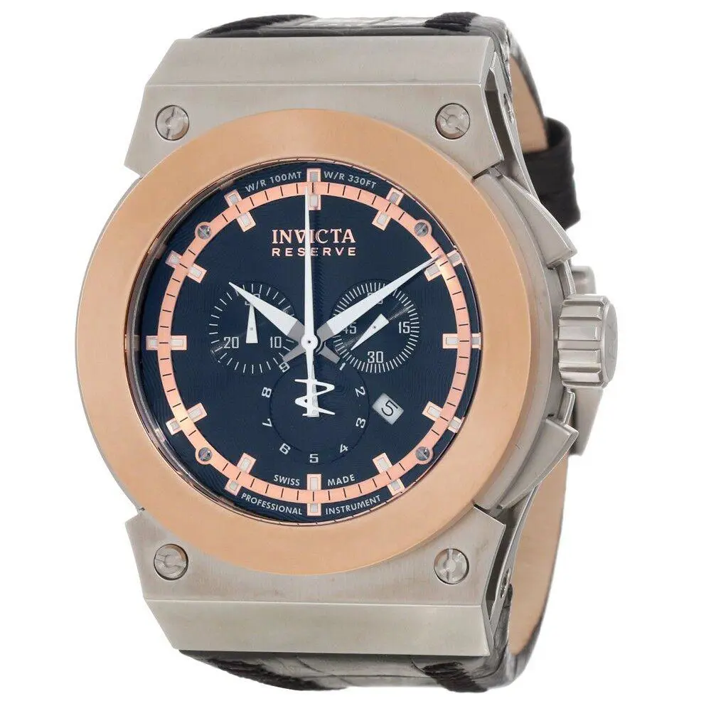 Swiss Made Invicta 10947 Akula Reserve Chronograph 18K Rose Gold Tone Mens Watch