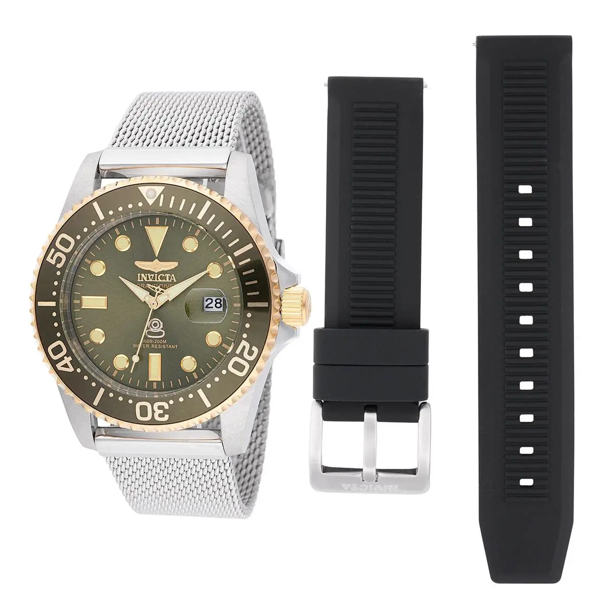 Pro Diver Interchangeable Strap Men`s 42mm Green Quartz Watch 48217 by Invicta