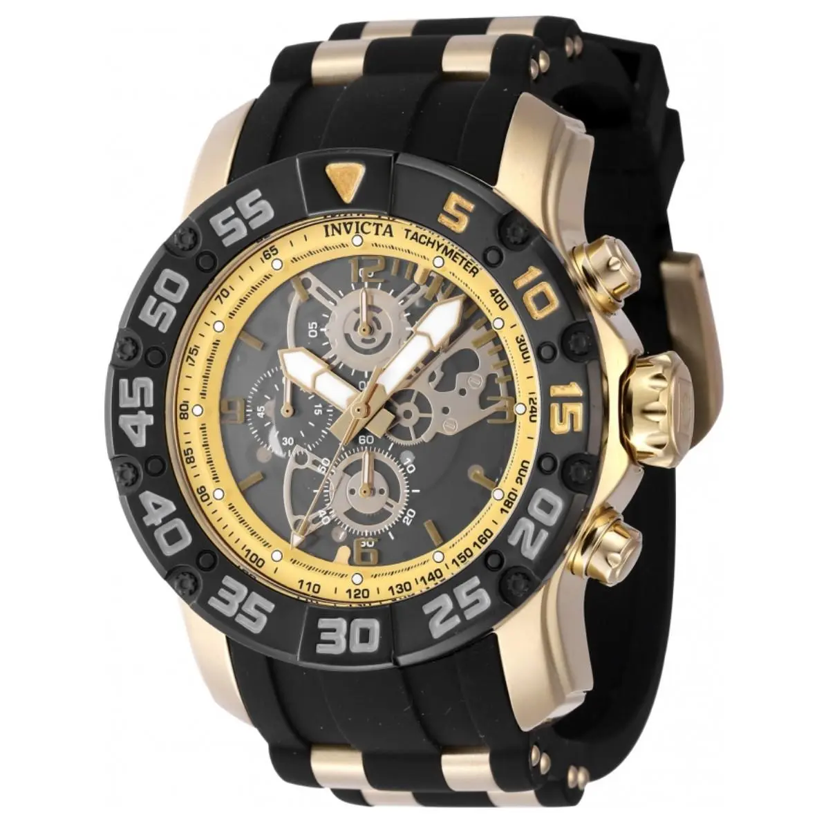 Invicta Racing JM Limited Ed Men`s 48mm Gold Quartz Skeleton Chrono Watch 48065