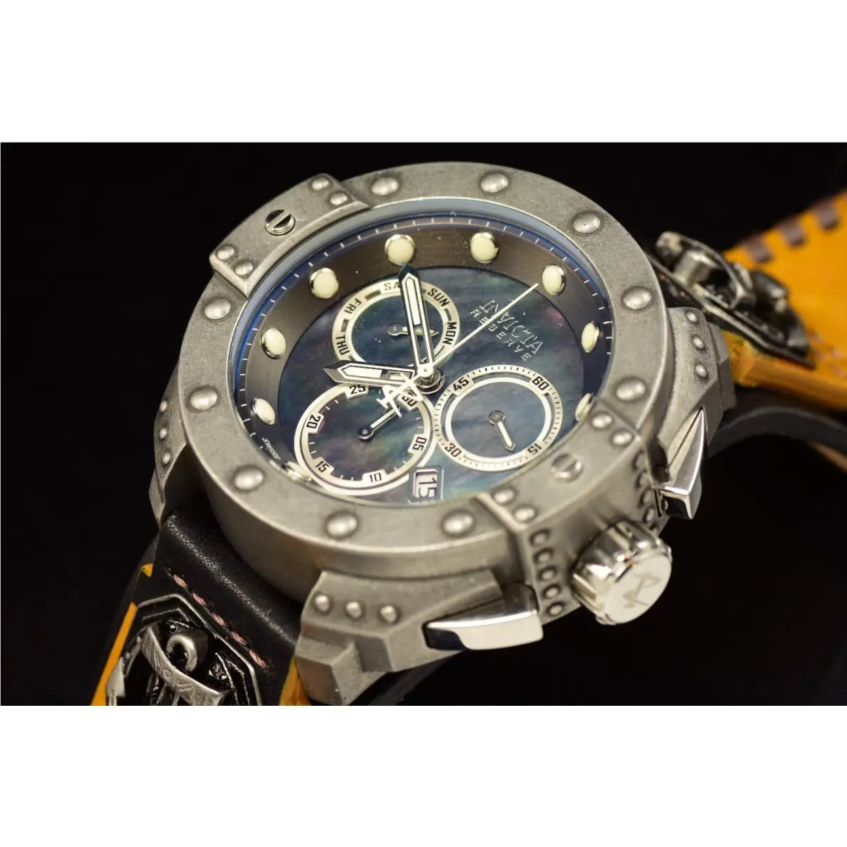 Extreme Rare Invicta Mens Reserve Akula 52mm Swiss Mop Armour Chronograph Watch