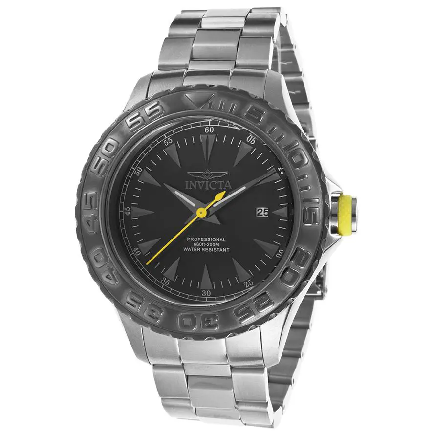 Mens Invicta 17557 Pro Diver Black Dial Steel Bracelet Watch