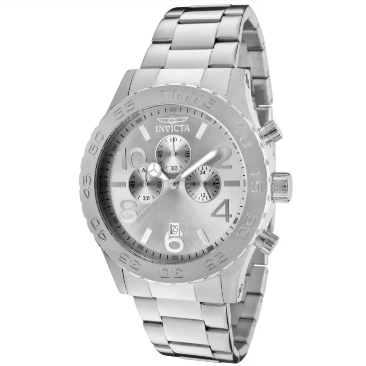 Invicta Men`s Watch Specialty Silver Tone Dial Stainless Steel Bracelet 1269 - Dial: Silver