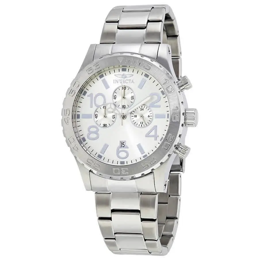 Invicta Elegant Ocean Chronograph Men`s Watch 1269 - Silver, Dial: Silver, Band: Silver-tone