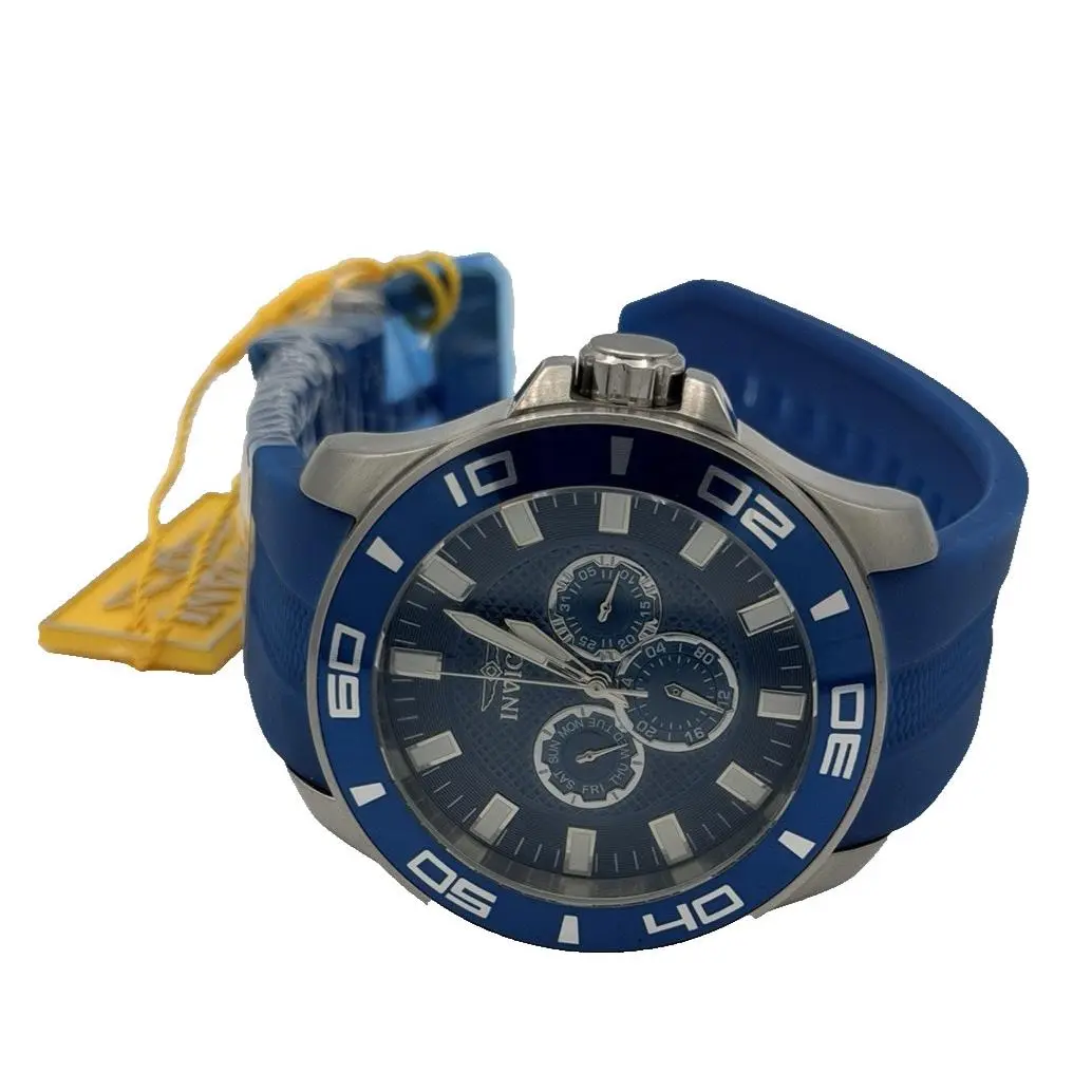 Pro Diver Impact Men`s Watch Blue Dial/bezel/silicone Band 50mm 28003 by Invicta