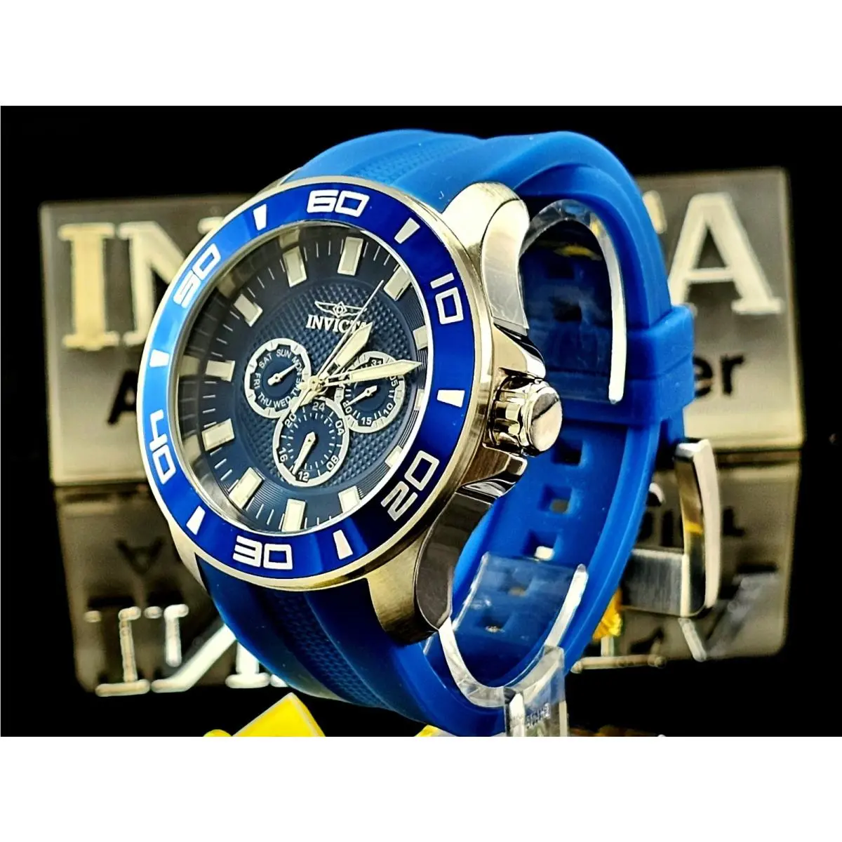 Invicta Men`s 50mm Pro Diver Quartz Blue Dial Blue/silver Tone SS Watch