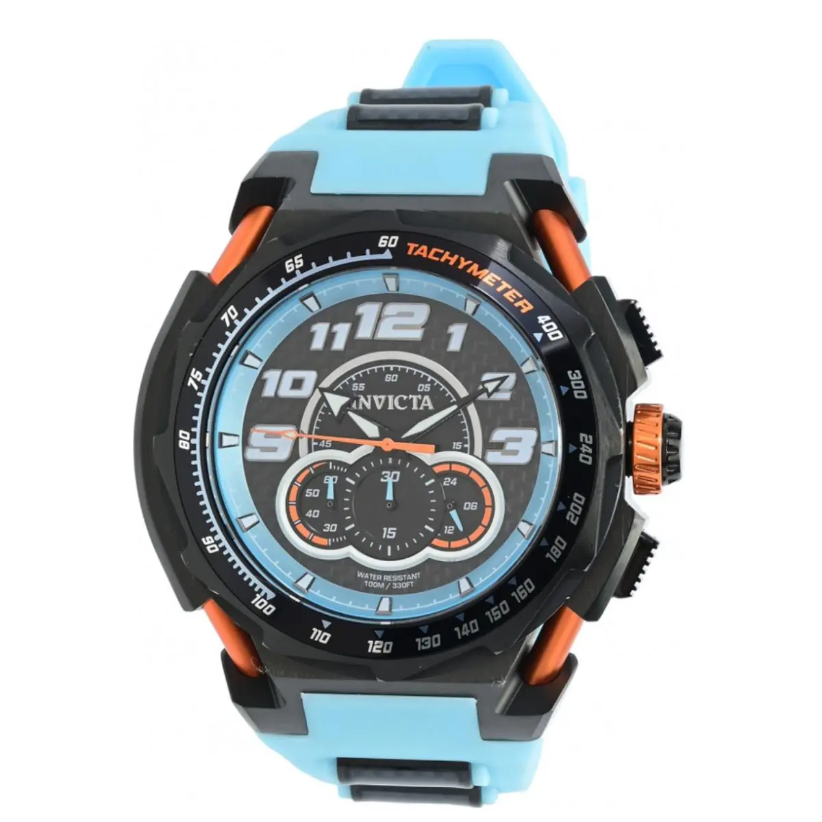 Invicta JM Correa S1 Rally Men`s 51mm Carbon Fiber Blue Chronograph Watch 43797 - Dial: Black, Blue, Multicolor, Silver, White, Band: Black, Blue, Bezel: Black, Blue, Yellow