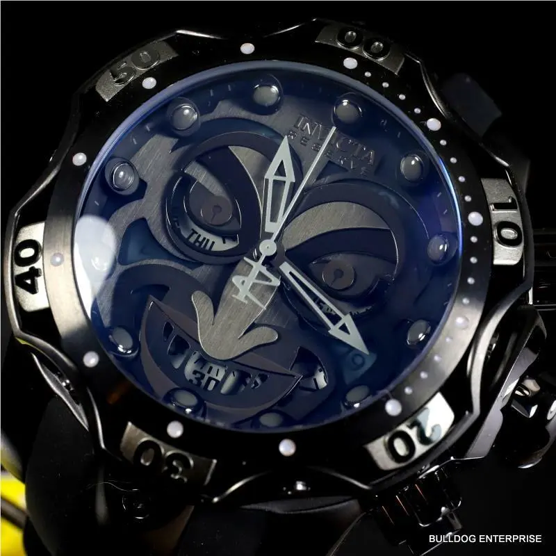 Invicta Reserve Venom DC Comics Joker Black Combat 52mm Swiss Mvt Watch