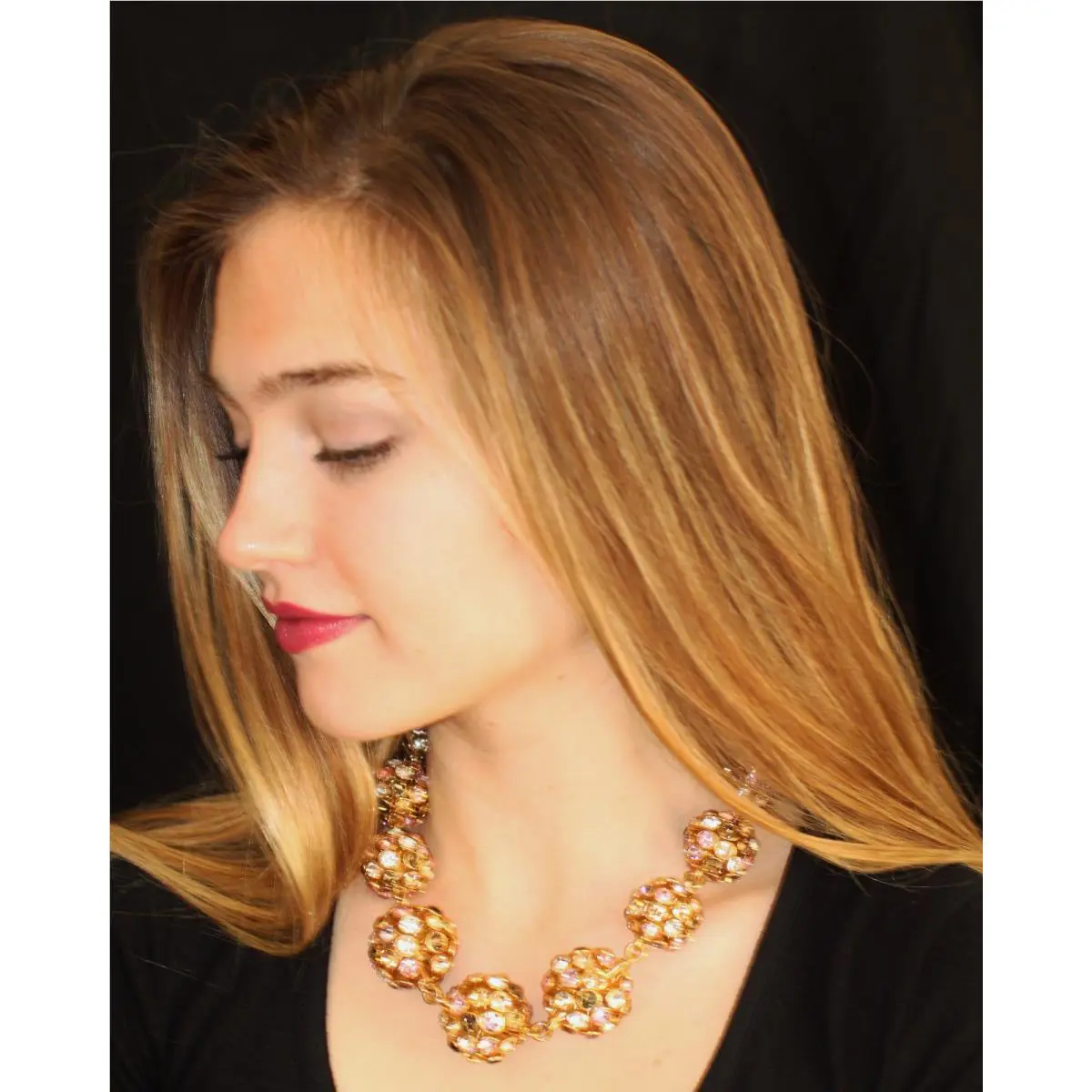 Kate Spade Crystal Orbit Graduated Necklace Earrings Set Lot Bezel Blush