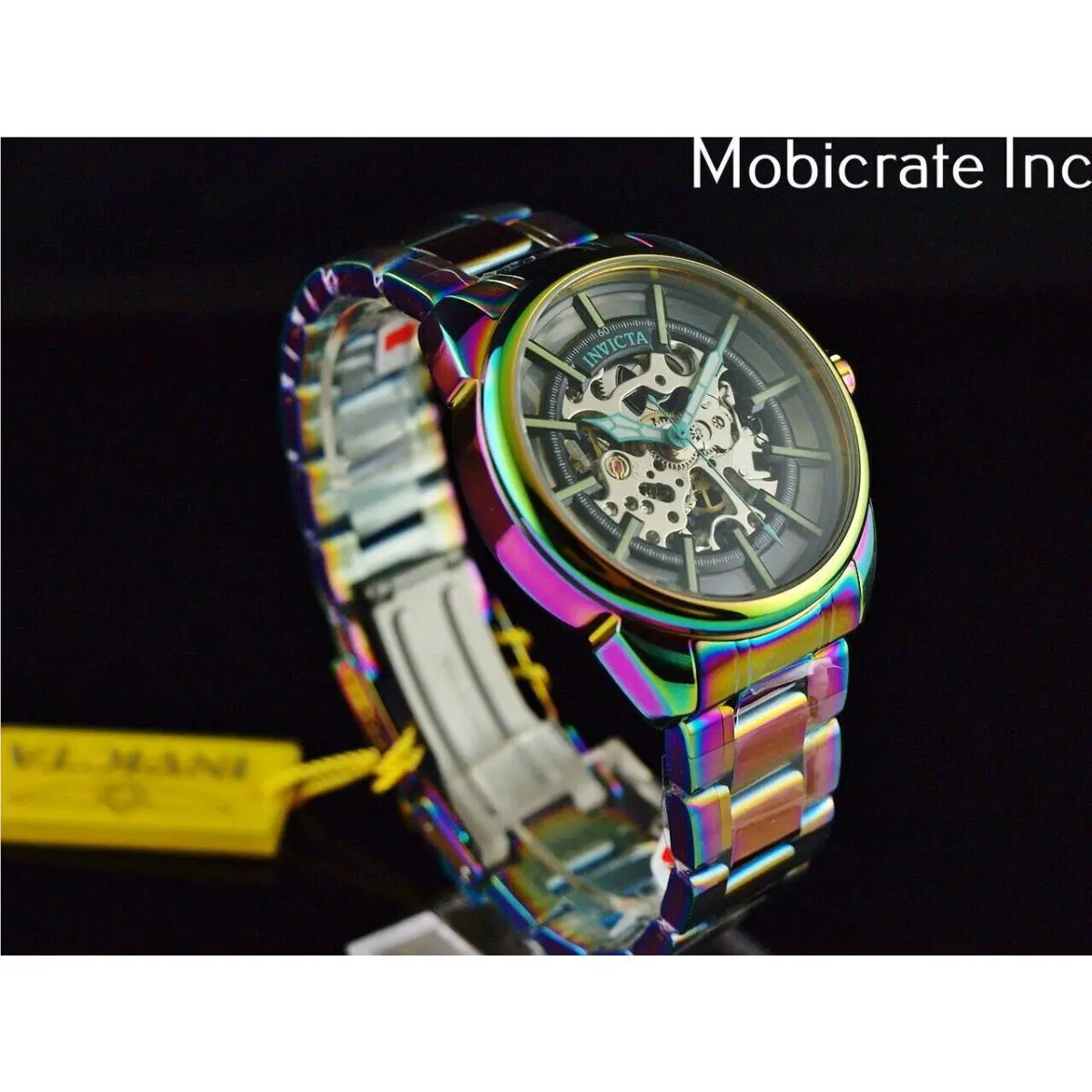 Invicta Men`s 42mm Vintage Iridescent Mechanical Skeletonized Dial SS Watch