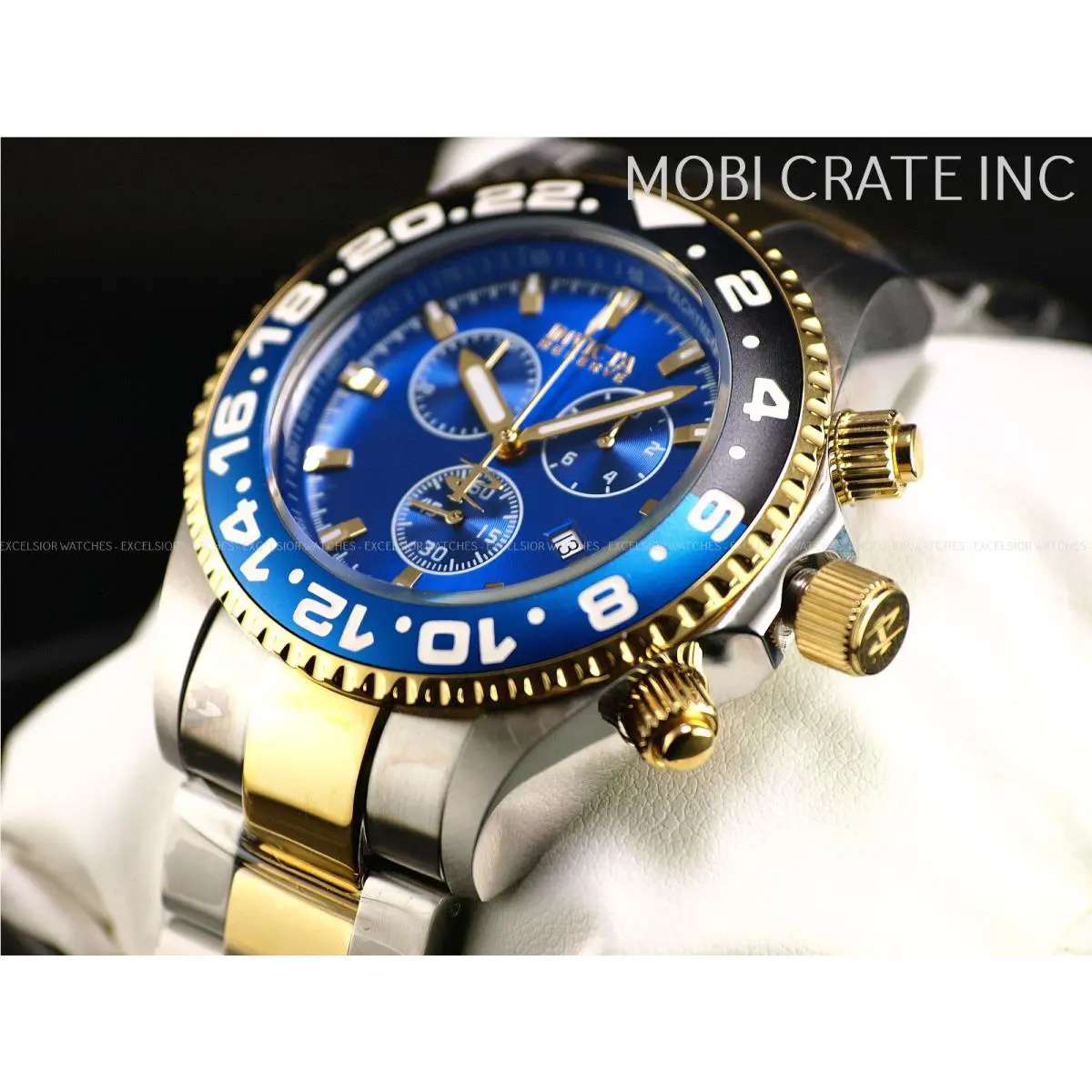 Invicta Reserve 44mm Mens Pro Diver Swiss Chrono Eta Lumed Bezel TT Watch