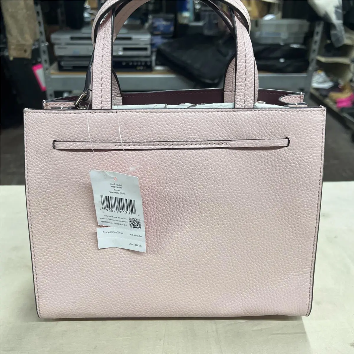 Kate Spade Small Satchel Hayes Rose Smoke Shoulder or Crossbody Bag Leather
