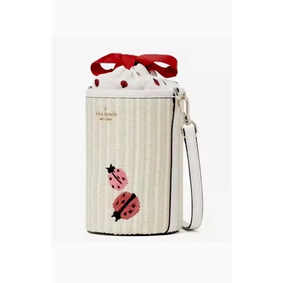 Kate Spade Other Dottie Embroidered Straw Cylinder Crossbody