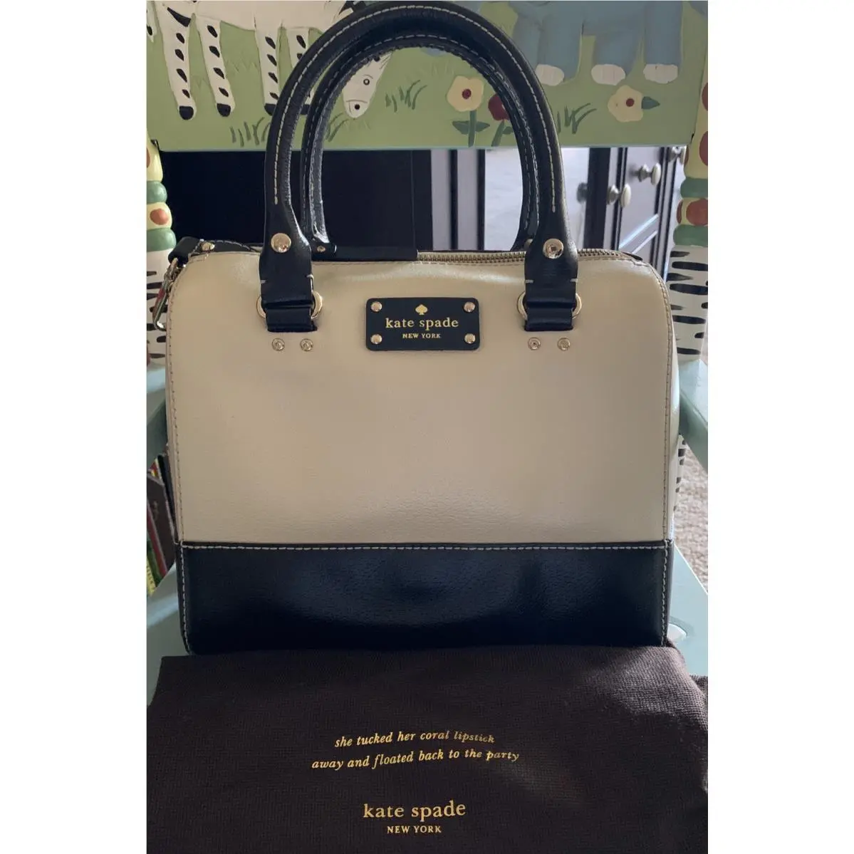 Kate Spade Handbag/cross Alessa Berkeley Lane IN PORCELAIN/BLACK-WKRU2217