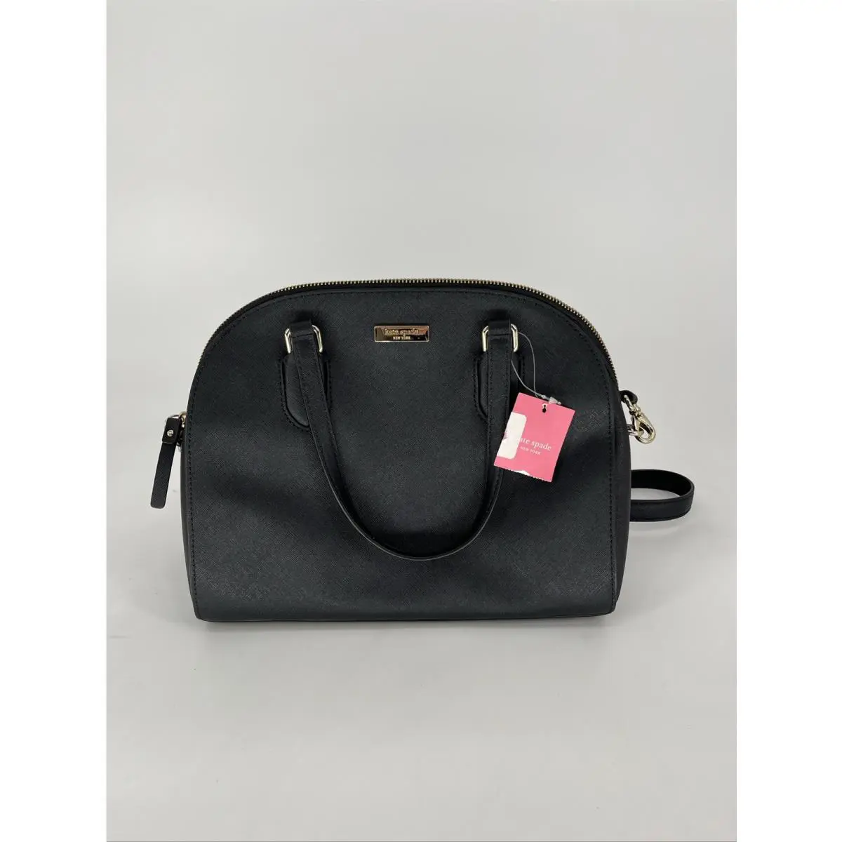 Kate Spade Geraldine Satchel Handbag Purse – Black Cement Leather Tote