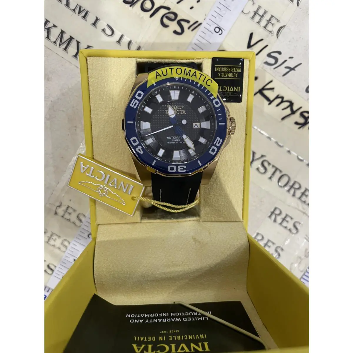 Invicta Mens 36982 Watch Waterproof 100M Made Japan 53mm Stainless Steel