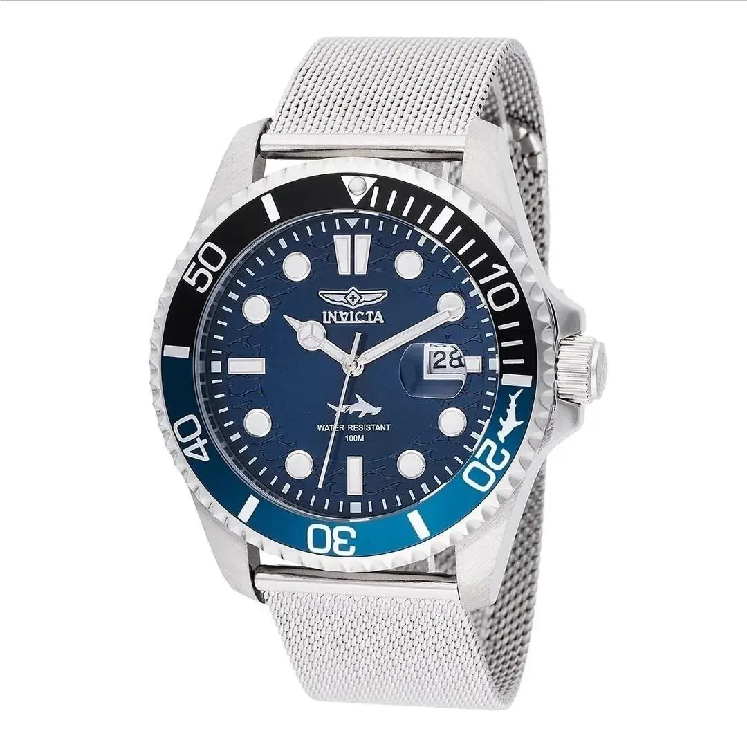 Invicta Pro Diver Curve Silver 43mm Men`s Watch - 47173