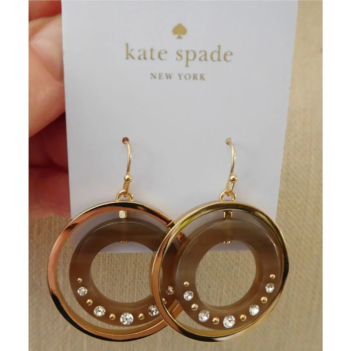 Out of Her Shell Circle Drop Earrings/ Tortoise/ Stones-$98 by Kate Spade