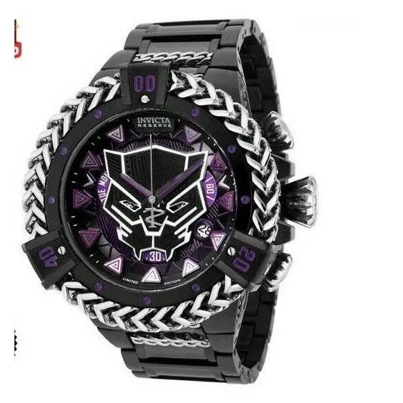 Invicta Black Panther Stainless Steel Quartz Mens Watch 53mm Model 36402 2/3000