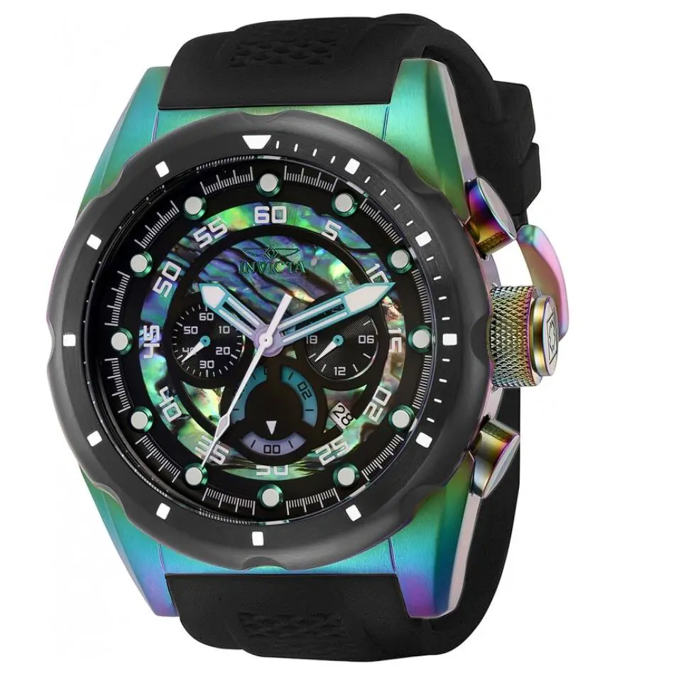 Invicta Speedway Rainbow Iridescent Men`s 50mm Abalone Dial Chrono Watch 41562