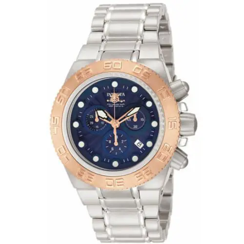 Invicta 10845 Subaqua Sport Chronographs Blue Dial Stainless Steel Mens Watch - Dial: Blue, Band: Silver